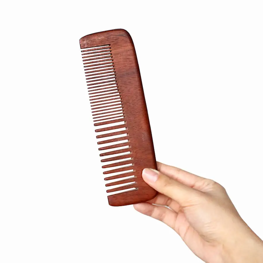 Brown Wooden Comb Collection (Dense Hair Brush Round Comb Natural Wood Comb Hair Comb Cool Wood Brush) — 4