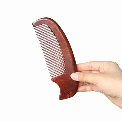 Brown Wood Round Tail Comb (Dense Hair Brush Natural Wood Comb Wooden Hair Brush Cool Wood Brush)