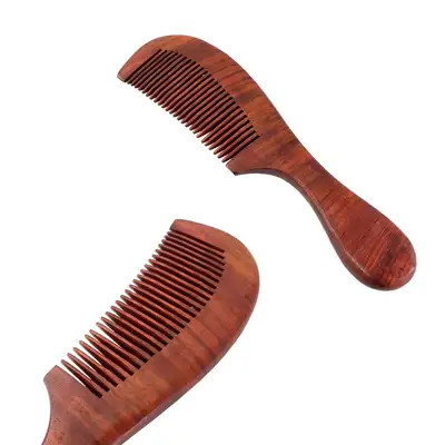 Whitewood Handle Comb - Fine Tooth Hair Brush, Natural Wood Comb