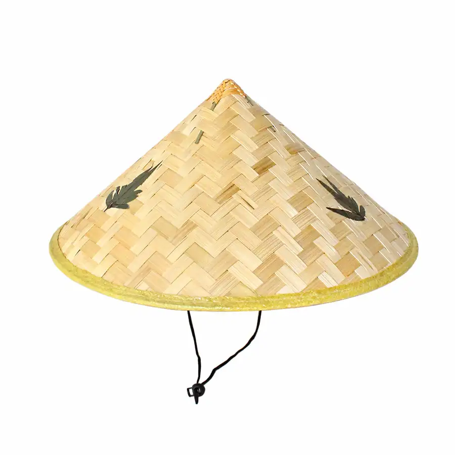 Bamboo Leaf Cone Hat (Summer Hat Traditional Nonra Farming Work Hat Fishing Hiking UV Protection Straw Hat) — 2