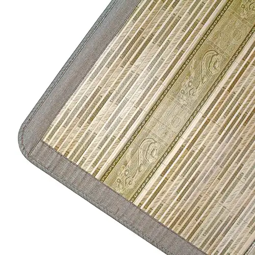 Living Room Compressed Two-Tone Pattern Large Bamboo Mat (Cool Summer Bed Bamboo Woven Mat Large Carpet Breathable Cool Mat) — 3