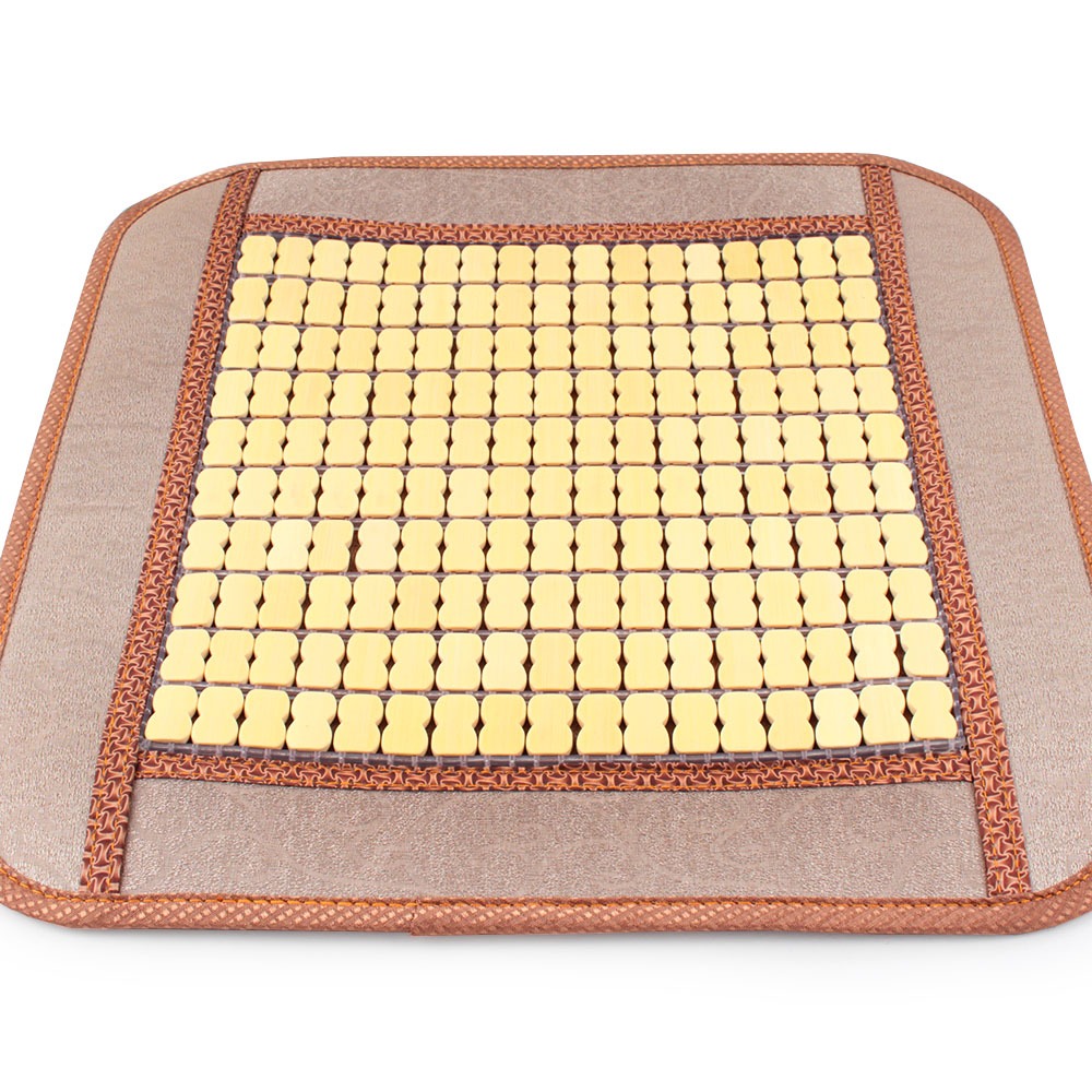 Border Mahjong Large Seat Cushion | Cool Summer Natural Wood Beaded Cushion Acupressure Office Car Cool Sheet Jjimjilbang Bamboo Mat