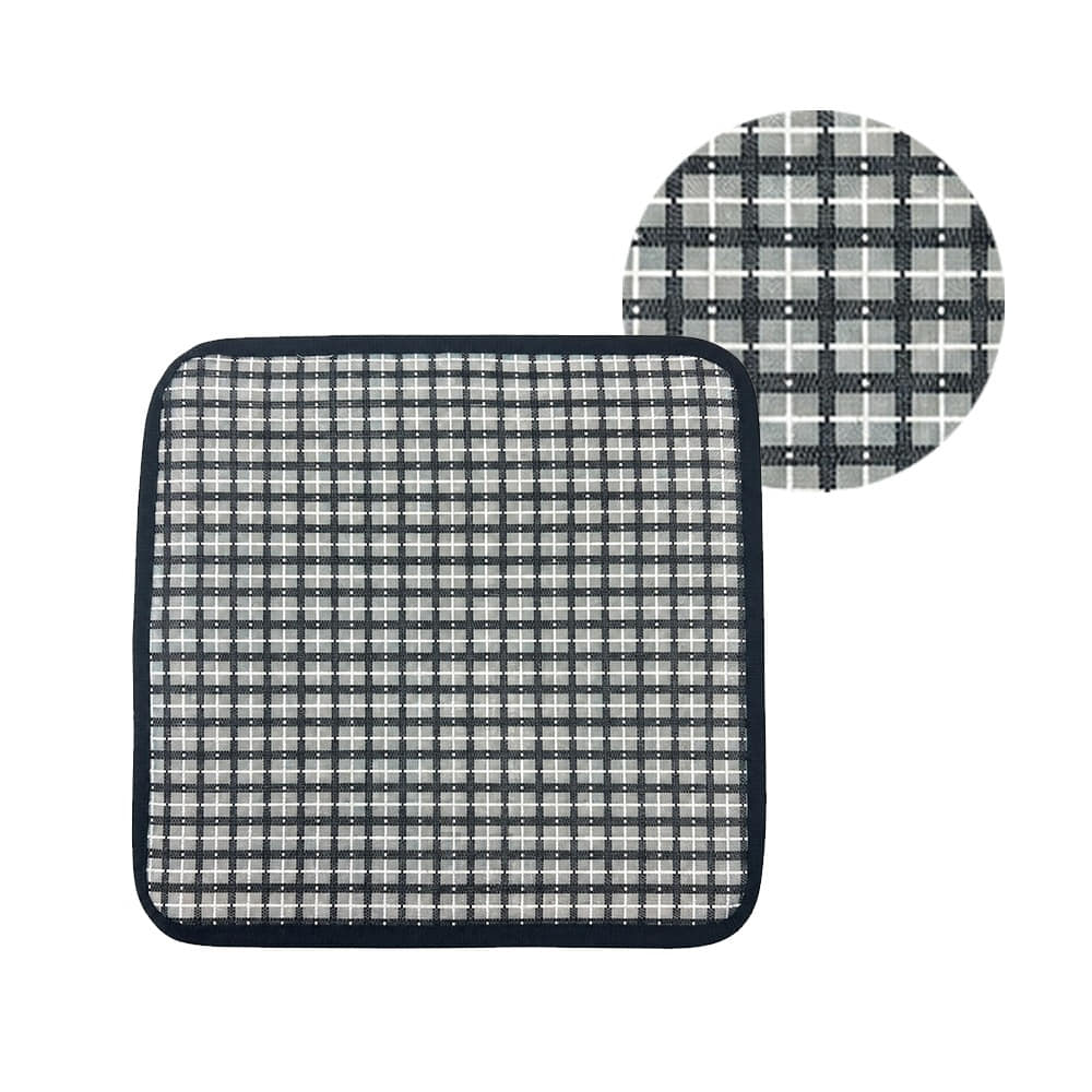 Gray Check Ventilated Seat Cushion (Cool Summer Chair Cushion for Office, Student, Restaurant, Vehicle, Forklift)