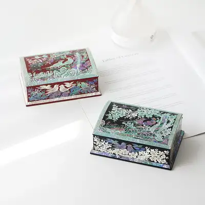 螺鈿漆器梅花オート貝殻名刺入れ