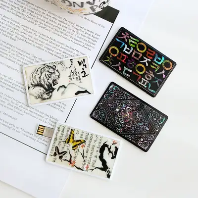 螺鈿漆器カード型アバロン USB 4GB 外国人ギフト 韓国記念品