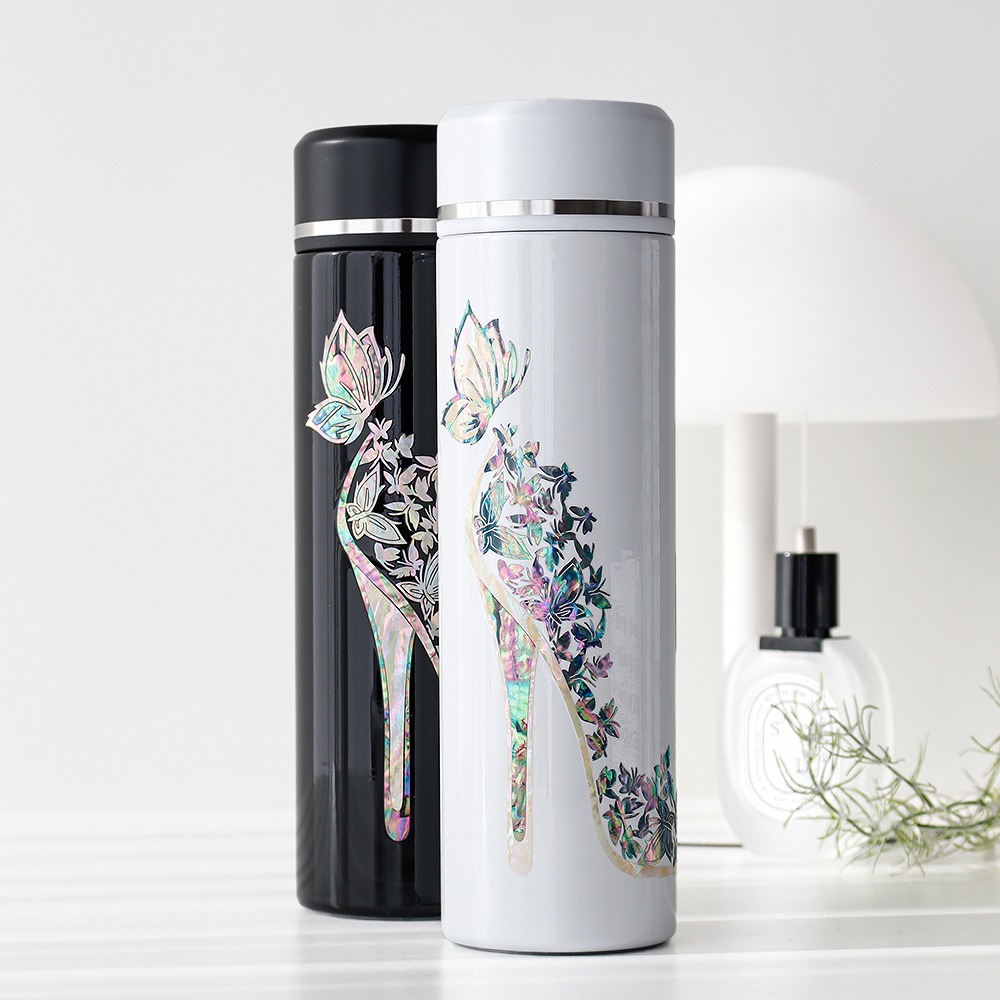 Mother-of-Pearl Butterfly and Shoe Stainless Steel Tumbler 500ml with Najeon Chilgi Technique