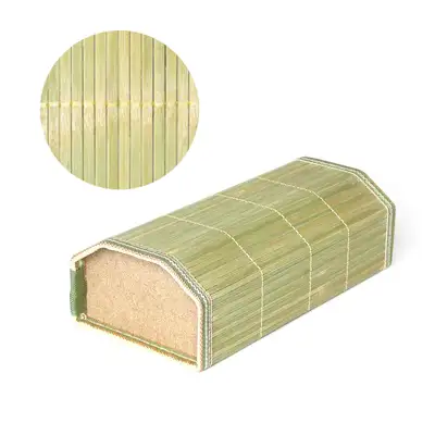 Simple Blue Hexagonal Semi-Circle Bamboo Pillow (Cool Ventilating Pillow for Summer Camping Health Pillow Filial Gift)