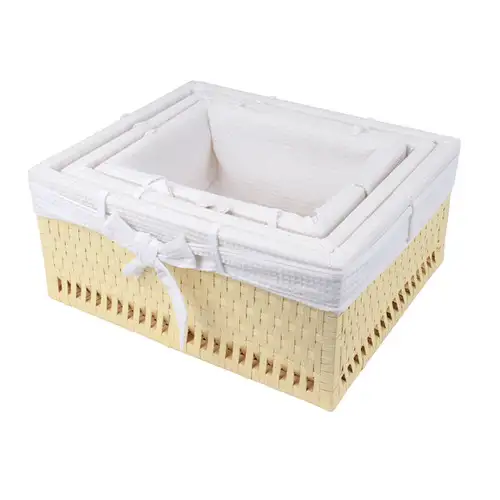 Jisa Low Rectangular Ribbon Basket (Accessory Storage Organizer Basket Toy Box) — 2