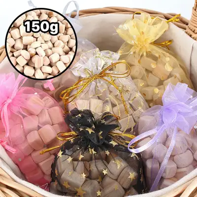 150g ヒノキキューブポプリ（香り袋 芳香剤 ヒノキの香り キューブチップ 団体ギフト メッシュ巾着）