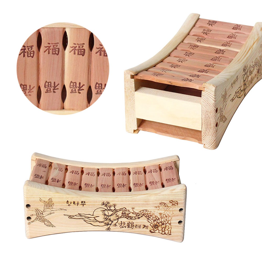 Korean Fragrant Wood Traditional Wooden Pillow - Neck Support Pillow (Seasonal Summer Pillow Natural Wood Firm Pillow Health Pillow Filial Piety Gift Cool Pillow)