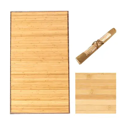 竹製ござ 無地 17mm シングルサイズ（涼しい寝具 通気性 夏用マット カーペット 竹ござ シングルマット）