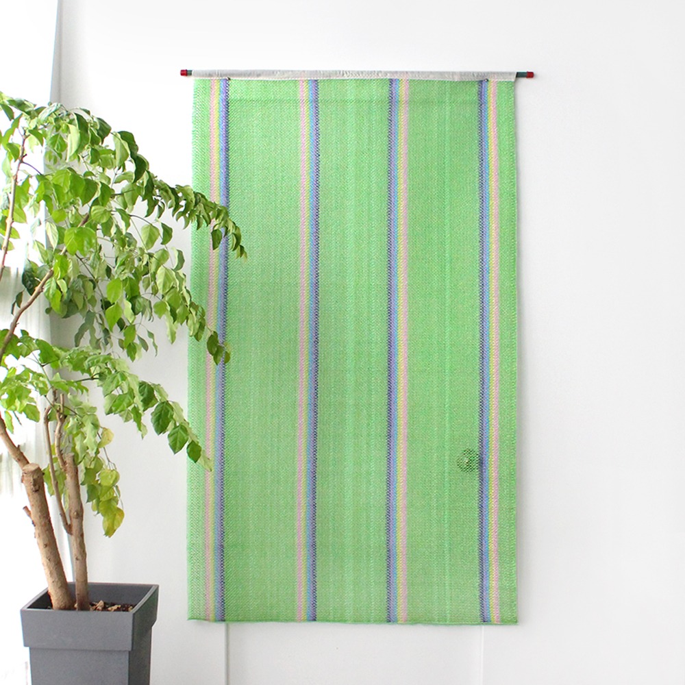 Green Stripe Manual Roller Blind (Retro Interior Wall Decoration Door/Window Blind Sunshade Curtain)