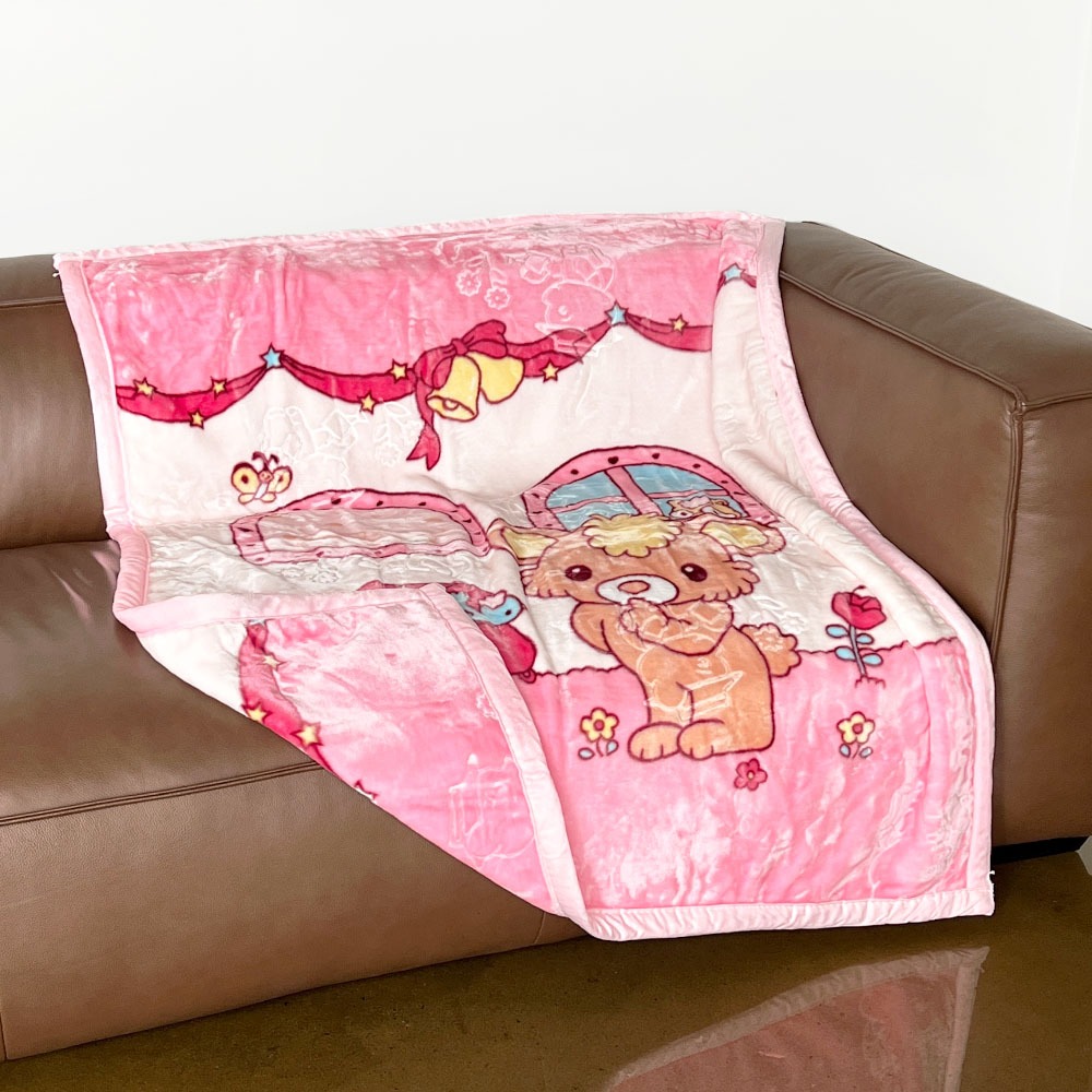 Character Microfiber Knee Blanket Pink Series (Camping Mini Nap Blanket Mink Student Office Throw)