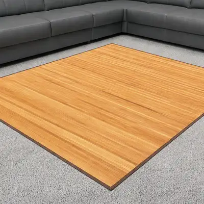 2-Person 135cm Plain Bamboo Mat 17mm (Cool Bed Mat with Ventilation Summer Cooling Carpet)