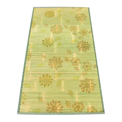 90cm Flower Blue Bamboo Mat Single Breathable Cool Mat Bed Rattan Tatami Sofa Mat Summer Cooling