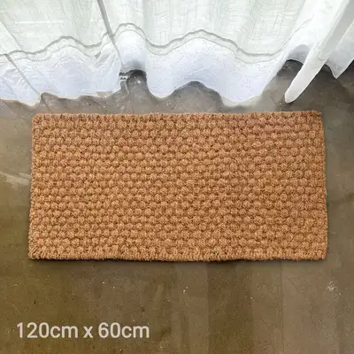 L Natural Coconut Coir Mat (Vintage Entryway Door Doormat Rattan Boot Scraper Hotel Restaurant Entrance Outdoor Stepping Mat)