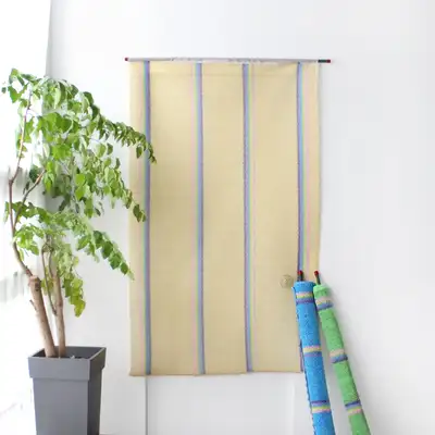 Hyunpoong Long Window Stripe Manual Roller Blind | Retro Interior Decor Summer Entryway Window Screen