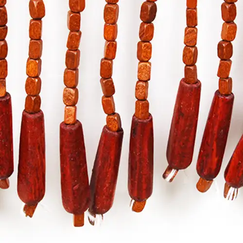 Premium Wooden Bead Curtain Brown Long | Vintage Wood Ball Carved Bead Doorway Divider Wall Decoration Space Divider Home Decor Entryway Curtain — 3