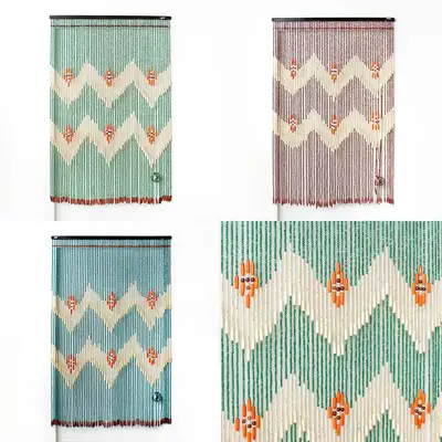 Wooden Beaded Curtain | Vintage Retro Interior Decor Wood Bead Curtain Doorway Divider Room Partition
