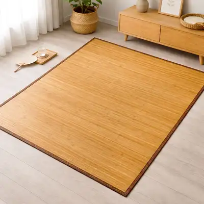 Living Room 180cm Plain Bamboo Straw Mat 17mm (Cool Bed Mat Breathable Summer Mat Carpet Rug)