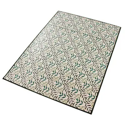 Double Size Leaf-Patterned Bamboo Mat | Summer Bamboo Bedding