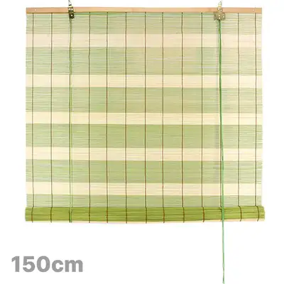 150cm Green Stripe Bamboo Roller Blind (Interior Door Blind Wood Blind Bamboo Blind Window Blind)