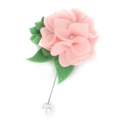 Pink Felt Carnation Boutonniere Brooch Corsage Artificial Flower
