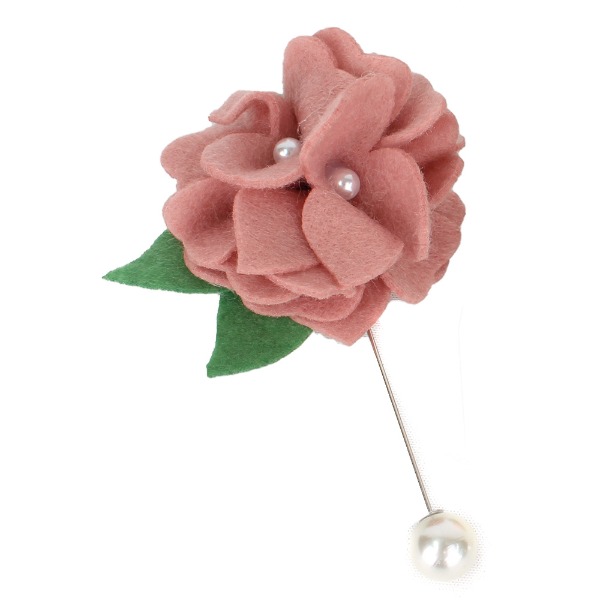 Indie Pink Felt Carnation Boutonniere Brooch Corsage Artificial Flower