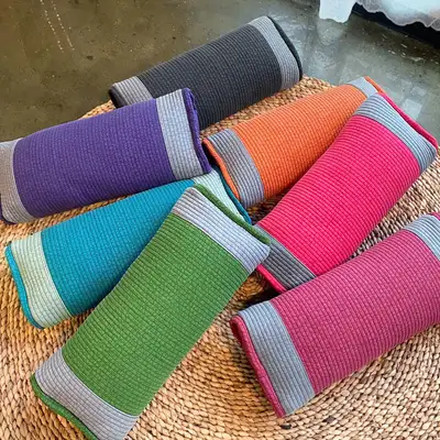 Square Round Line Buckwheat Pillow | Cervical Support Pillow for Camping and Car Camping