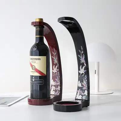 高級 螺鈿漆器 縦型 ワインホルダー