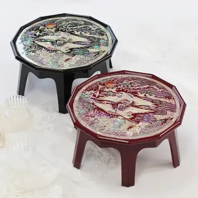 螺鈿漆器 彩色 12角 貝殻 ミニソバン 3号