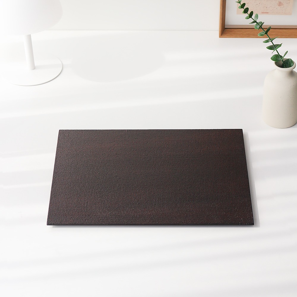 Ramie Square Tray with Lacquer Finish Wood Wooden Tray