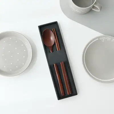 パッシサンバンの箸・スプーンセットケース(黒)