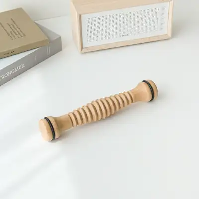 天然木製ローラー足ツボマッサージャーT