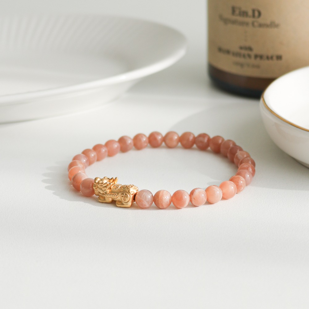 AAA Grade Sunstone Wealth Gold Bead Bracelet 6mm Natural Stone Prayer Beads Power Stone Abundance Bracelet