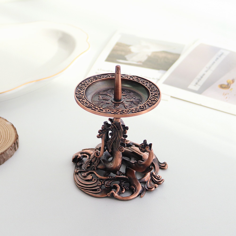 Tin Baekje Gold-Bronze Incense Burner Candlestick (Small)