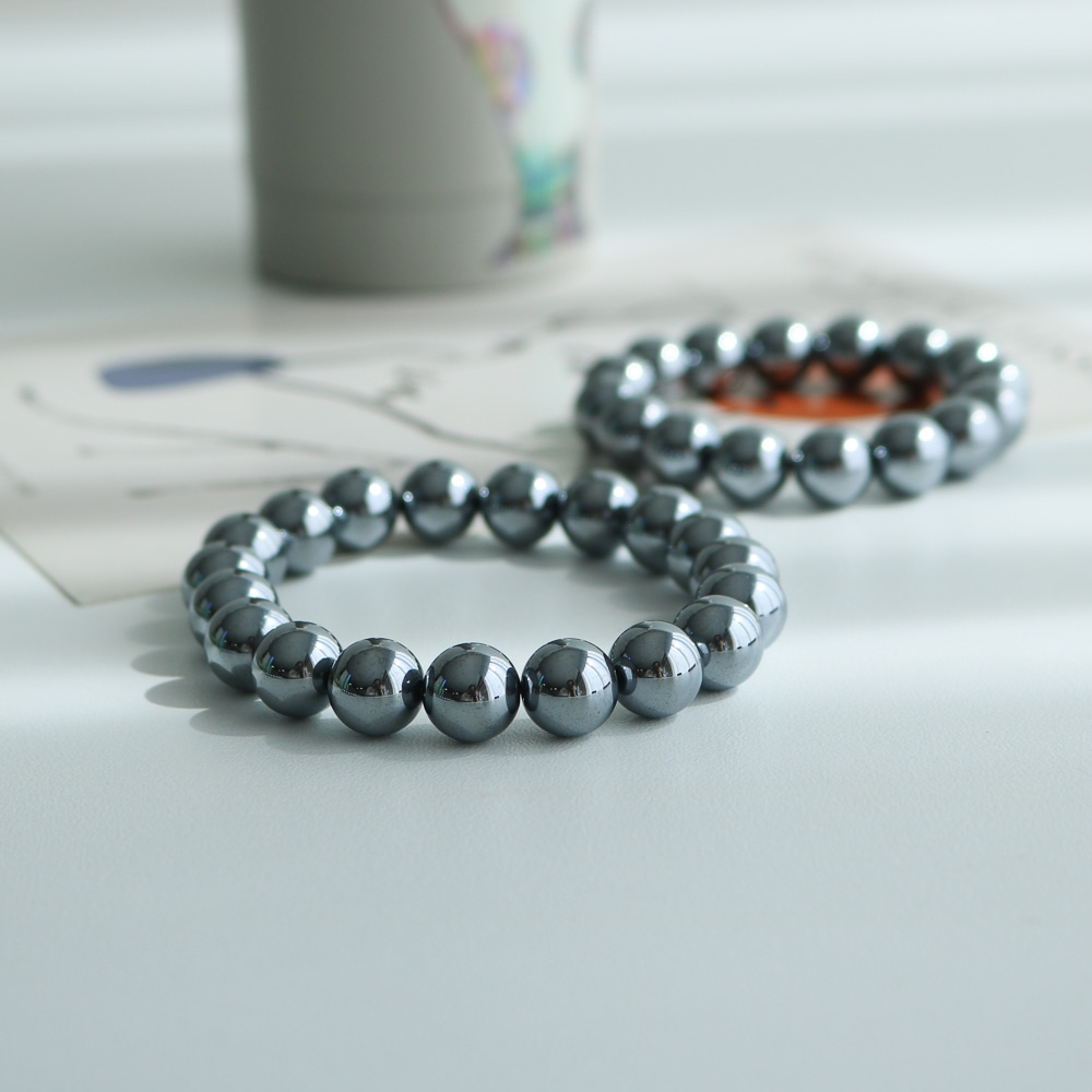 Terahertz Raw Stone Bead Bracelet 10mm Natural Stone Prayer Beads
