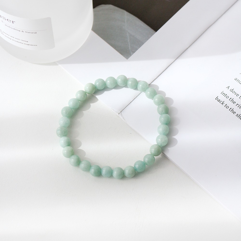 AAA Emerald Jade Simple Beaded Bracelet 6mm Powerstone Natural Stone Prayer Beads