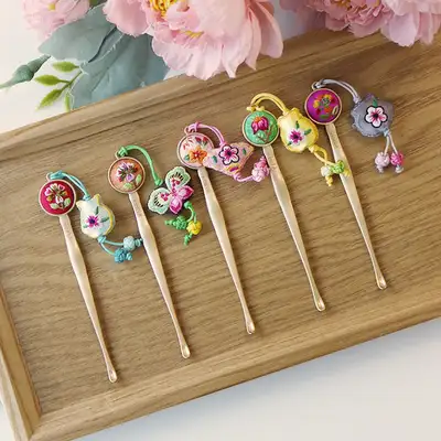 （5種）伝統手刺繍ゴールド耳かき