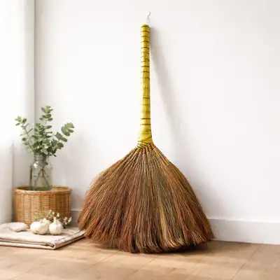 Reed Broom B 87cm (Long Handle Broom for Salon Office Classroom School Outdoor Cleaning Courtyard)