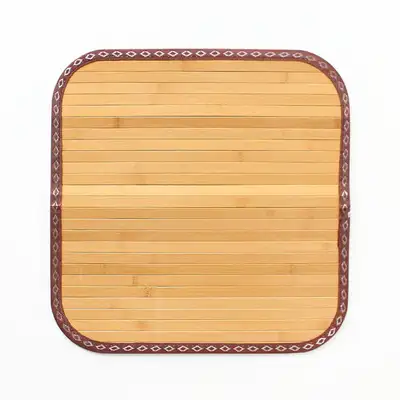 Plain Bamboo Seat Cushion 17mm (Cool Summer Large Seat Pad for Office Guest Room Car Truck Forklift)