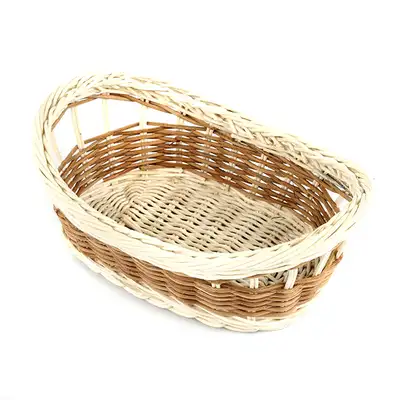 Perforated Mini Oval Rattan Basket | Traditional Korean Sweets Egg Tteok Halloween Event Candy Basket