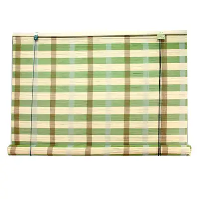 Auto Roll-Up Stitch Two-Tone Bamboo Blind | Commercial Entrance Door & Window Blind