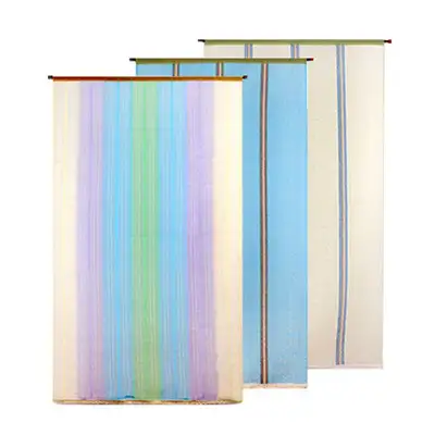 Hyunpoong Stripe Manual Roller Blind | Retro Interior Decor Summer Doorway Window Shade Commercial Use