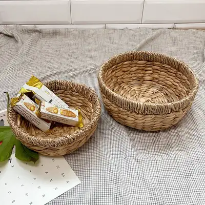 2P Jade Flower Basket Placemat 2125l Woven Seaweed Straw Mat Colander