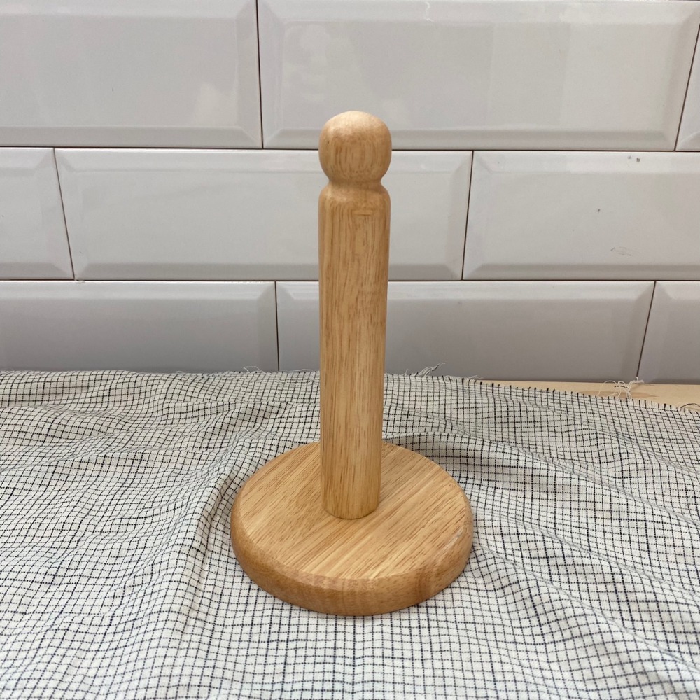 Wood Tissue Holder | Wall-Mounted Paper Towel Rod Kitchen Holder