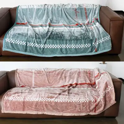Herringbone Plaid Mink Blanket - Car Camping Blanket
