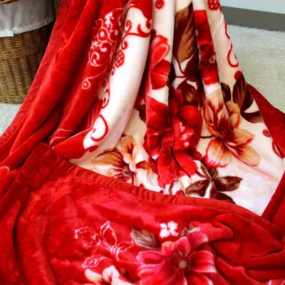 Double-Sided Microfiber Mink Blanket - Red Flower