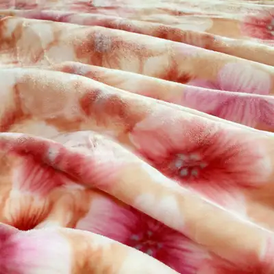 Double-Sided Ultra-Soft Microfiber Blanket - Apricot Flower Thick Mink Blanket