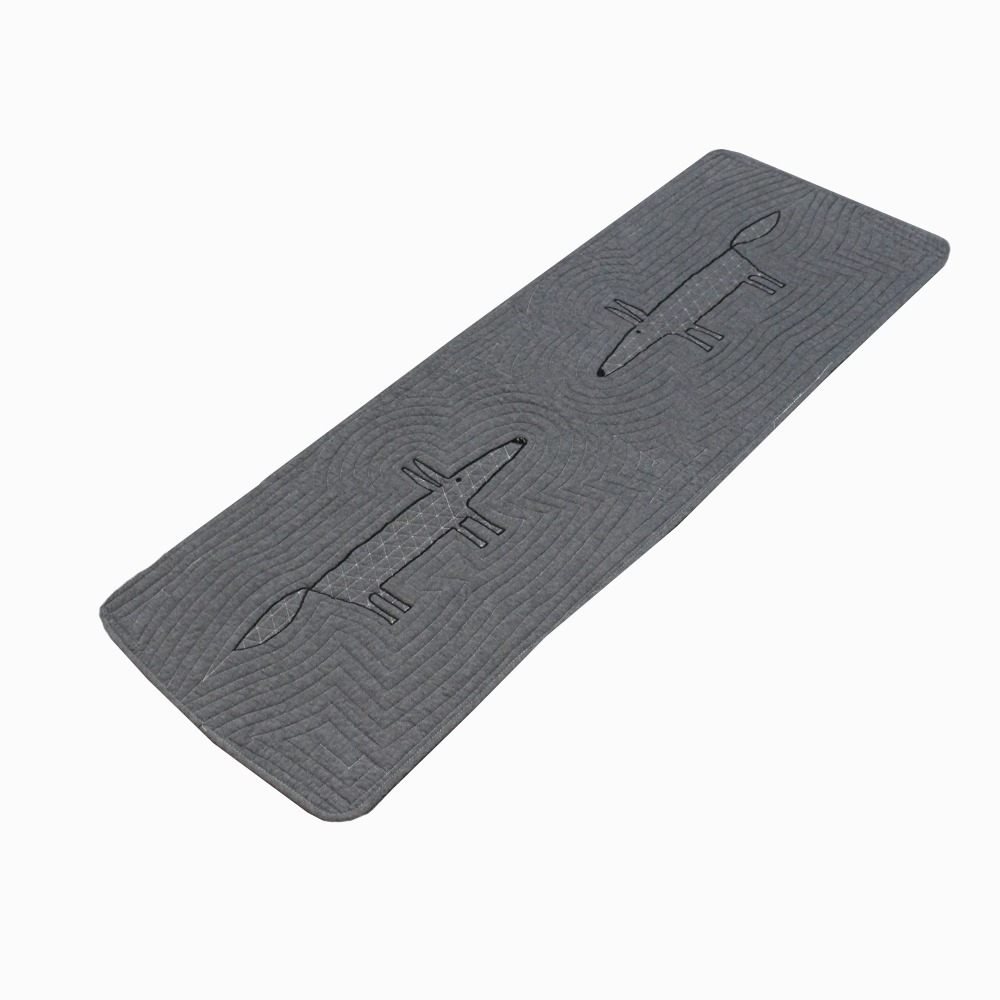 Charcoal Quilted Kitchen Sink Floor Mat with Fox Design